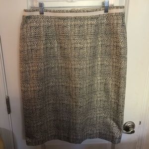 Sparkly Silver Boden Pencil Skirt Size 12 Long